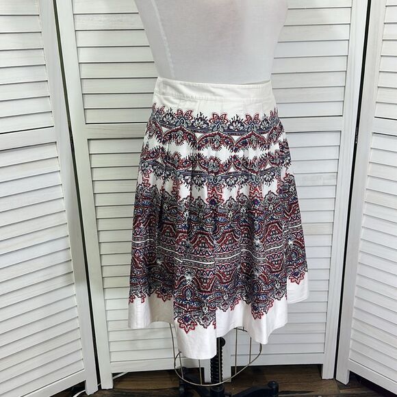 Talbots Skirt Size 14 Pleated A-Line Paisley NWOT - Picture 5 of 8